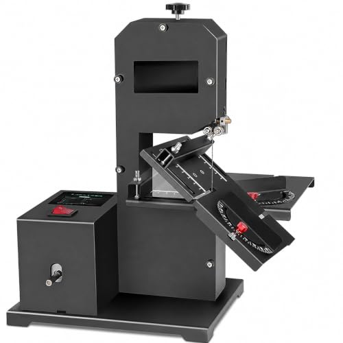 800W Benchtop Bandsaw for Woodworking, 70mm Cutting Height, 0-45° Tilting Table, Electric Saw for Curved and Straight Cuts