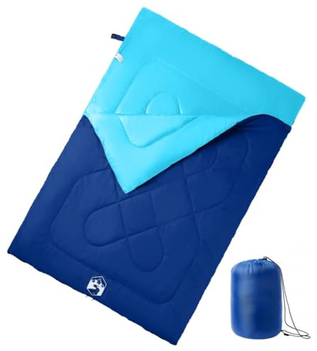 Ziaphsol Dubbel sovsäck för 2 vuxna med 2 kuddar, 220 x 150 cm, 190T polyester, 3–4 säsonger för camping, vandring, vandring, utomhus, tält och resor, lätt att förvara