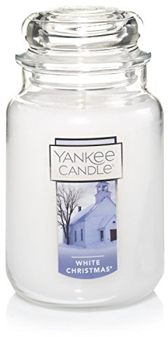 Yankee Candle White Christmas Scented, Classic 22oz Large Jar Single Wick Candle, Over 110 Hours of Burn Time