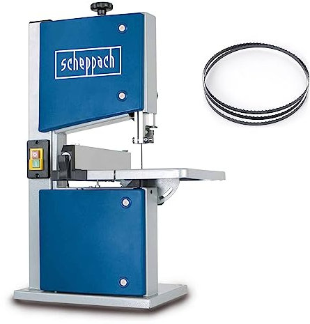 Scheppach Bandsäge HBS20 | 230V | 350 Watt | max. Durchlasshöhe: 80 mm | max. Durchlassbreite: 200 mm | Großzügiger Arbeitstisch 300 x 300 mm | Holzbandsäge | Modellbausäge