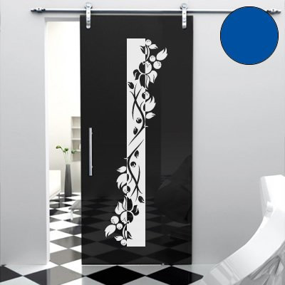 A443 Tür-/Wandtattoo Blumen Banner 180cm x 54cm enzian (erh. in 40 Farben und 7 Größen)