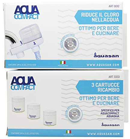 FILTRO DE AGUA Aquasan modelo compacto + 3 CARTUCHOS DE REEMPLAZO