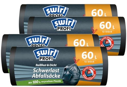Swirl Schwerlast Säcke 60L 12 stk./ Rolle (4er Pack)