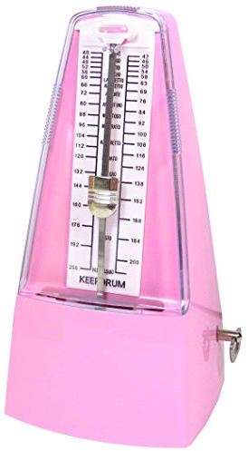 keepdrum GMPL PK mechanisches Metronom Taktgeber mit Glocke aufziehbar Rosa Pink