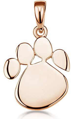 MATERIA Damen Ketten-Anhänger Pfote Silber 925 Rosegold vergoldet Halsschmuck Tier Tatze mit Halskette KA-408