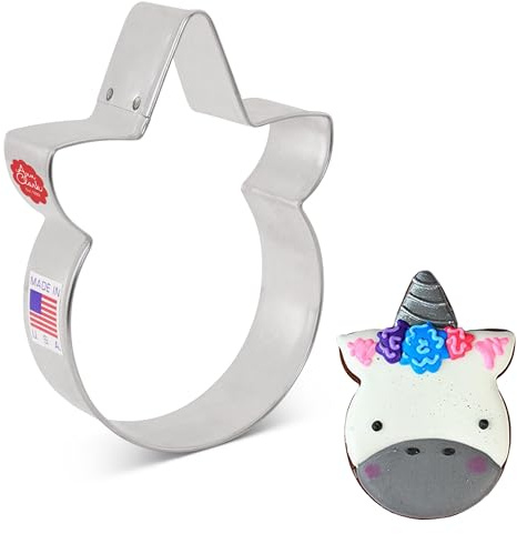 Ann Clark Unicorn Face Cookie Cutter by LilaLoa, 10.2 cm Made in USA | Perfect Size, America's Largest Cookie Cutter Maker, Food-Safe American Steel