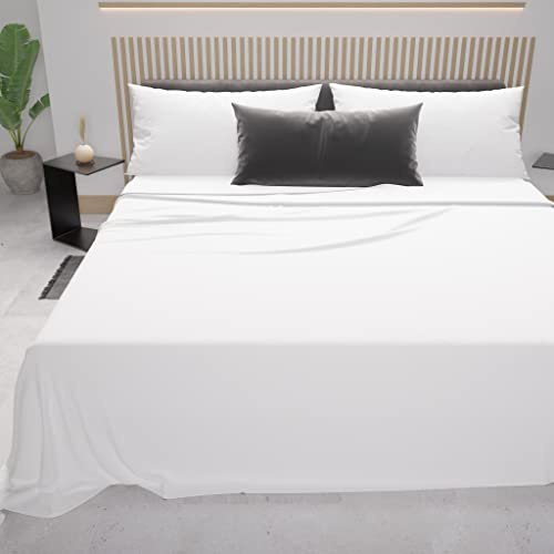 PETTI Artigiani Italiani - Set Lenzuola Cotone Matrimoniali 4 Pezzi, Completo Letto con Lenzuolo Sopra, Lenzuolo Sotto con Angoli Elasticizzati e 2 Federe Lenzuola Bianco
