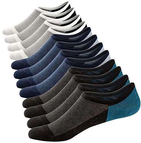 Ueither Calzini Fantasmini Uomo Sneaker Calze Taglio Basso Corti，Calze Invisibili in Cotone (Colore 4 (6 Paia),44-48)