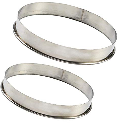 Tubayia Set of 2 Stainless Steel Ring Shape Pastry Cutter Round Cutter for Pizza Baking Mould (8 Inches + 9 Inches)