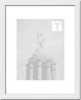 Emma für Großformate, Eleganter Quadratischer MDF Bilderrahmen in Weiß mit 2mm klarem Kunststoffglas, Bildmaß: 100 x 140 cm