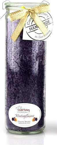 Candle Factory Big-Jumbo Kerze Glas mit Duft in tollen Farben Mit Duft Big-Jumbo Winterpflaume