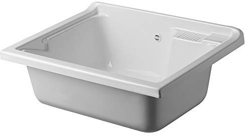 Inbagno Vasca lavatoio Lavanderia, 75x60 cm, in termoformatura Bianco, Ideale per Esterno