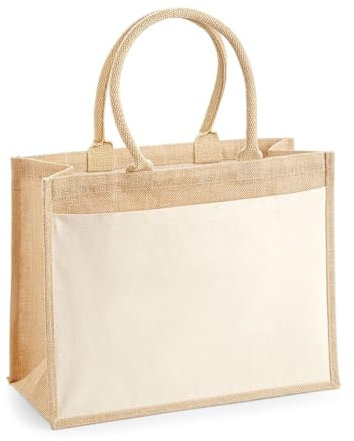 Westford Mill W427 Cotton Pocket Jute Shopper Einheitsgröße