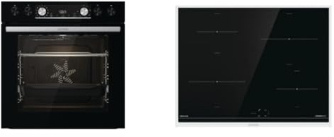 Gorenje Einbauherd-Set Black Set 4 Induktion / 77 Liter / ExtraSteam / GentleClose & Open / AirFry / PizzaMode / PerfectGrill / Teleskopauszüge / Induktions-Kochfeld mit PowerBoost / Schwarz