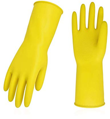 Vgo... Reusable Household Cleaning Gloves,Rubber Dishwashing gloves,Extra Thickness,Long Sleeves,Kitchen Cleaning/Working/Painting/Gardening/Pet Care(HH4601, Yellow, XL, 1Pair)