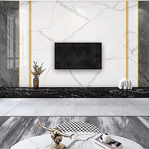 HDHGKYY 3D Wohnzimmer Tapete Moderne graue und weiße Marmormuster Wohnzimmer Sofa TV Hintergrund Wandmalerei Wandkunst