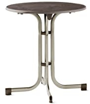 SIEGER Boulevard-Klapptisch mit Mecalit-PRO-Platte. Plattenmaß ca. 70cm ø 4 Beine, Champagner, Schiefer-Mocca