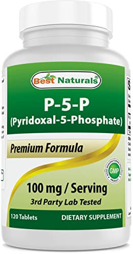 Best Naturals P5P Vitamin B6 (Pyridoxal 5 Phosphate) 100 mg/Serving - 120 Tablets - an Active Form of Vitamin B6.