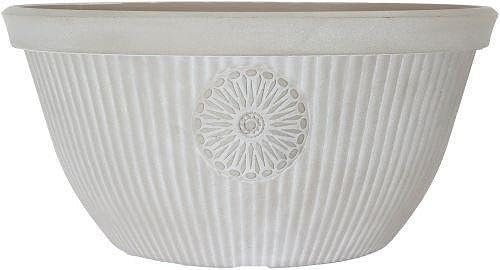 Muddy Hands Pebble White Plant Pot Indoor Home Outdoor Garden Vintage Plastic Flower Tree Planter (14 Litre Bowl)