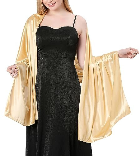 Ladiery Damen Seide Satin Stola Festlich,Shawl für Brautkleider Abendkleider Sommer Elegante Party Weicher Schal