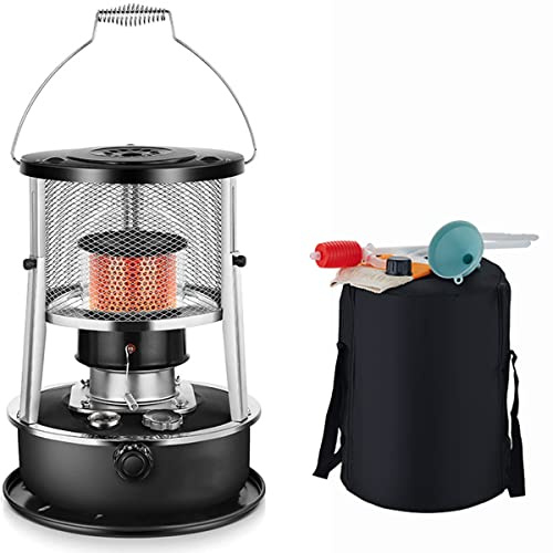 WZSON Petroleum Heizung Innenraum, 9000 BTU/H Petroliumheizer Innenraum, 4,5 L Kerosin-Heizofen, Terrasse Haus Indoor Outdoor Camping Deck,Schwarz,B