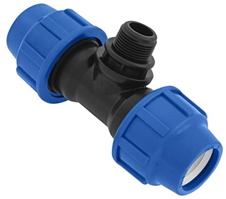 Raccordi a T a Compressione MDPE 20mm x 3/4 x 20 mm con due uscite femmina e uno maschio – Raccordo per tubo dell’aqua a forma di T PP PN16 - Connettori per Tubi PE80, PE100 – 1 pezzo – SmartProduct