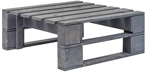 Makastle Massiv Holz Garten Hocker Palettentisch Sitzhocker Gartenhocker Fußbank Beistelltisch Palettenhocker Couchtisch Palettenmöbel Gartenmöbel, 60 x 60 x 25 cm