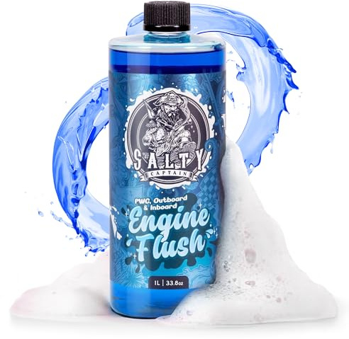 Salty Captain Marine Engine Flush – Anti-Corrosion & Salt Removal for Outboards & Inboards – Jet Ski & Motor Flush – Protect from Rust & Oxidation, Optimize Engine Performance & Lifespan (32 fl oz)
