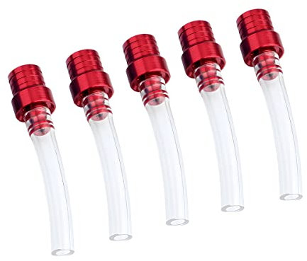 JNNJ 5 Pezzi Tappo Del Serbatoio Di Gas Del Tubo, Valvola Tappo Serbatoio Carburante Tubo Sfiato, Tappo Del Serbatoio Gas in Alluminio Cnc Con Valvola Di Sfiato per Dirt Bke, Fuoristrada(Rosso)