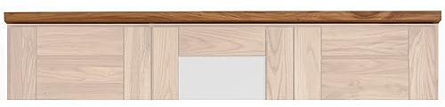 Lomadox Schlafzimmer Massivholz Kranzleiste Passepartout-Rahmen für 3-türigen für Kleiderschrank Drehtürenschrank Schlafzimmerschrank Schrank in Wildeiche massiv, B/H/T: ca. 143/3/61 cm