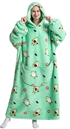 Ruiuzioong Übergroße Tragbare Decken Hoodie Sweatshirt für Damen Herren, Pullover Kapuzenpullover Oversized Tragbare Decke Weich Hoodies Kapuzenpullover