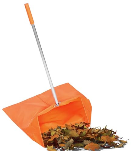 Handled Dustpans,Long Handle Dust Pan for Garden Waste - Ergonomic Handle Waste Sweeper, Cleaning Dustpan with Collector Bag for Recycles Leaves, Twigs