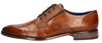 bugatti Homme Derby-schnürschuh mit Geprägten Elementen à Lacets, Cognac, 45 EU Large