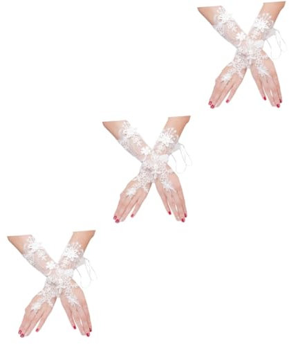 SOIMISS 3paare Elegante Hochzeits-handschuhe Aus Spitze Beige Dehnbar Für Hochzeiten Partys Und Besondere Anlässe Brauthandschuhe Mit Feiner Verarbeitung Stilvoll Und Komfortabel