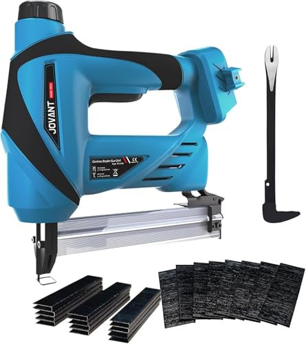 Nagelpistole für JOVANT 20V Batterie (keine Batterie), 2 in 1 Nagelpistole mit 1/5'' schmalen Kronenklammern und 18G Nägel 2784 pcs, für Heimwerker DIY, 2784pcs Hefte/Nägel (nur Werkzeuge)