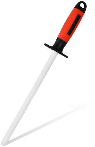 Wisebom Varilla Afiladora de Cuchillos Profesional Chaira de Cerámica Chaira de Diamante (Tamaño de Grano 400/1000) Afilador de Cuchillos de Acero Ideal para Valiosos Cuchillos de Cocina 10 Pulgadas