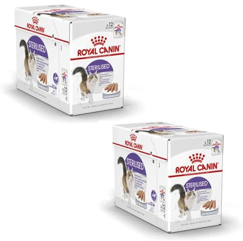 Royal Canin Sterilised Mousse | Doppelpack | 2 x 12 x 85 g | Alleinfuttermittel für ausgewachsene Katzen | Speziell entwickelte Feuchtnahrung für kastrierte Katzen ab dem 12. Lebensmonat