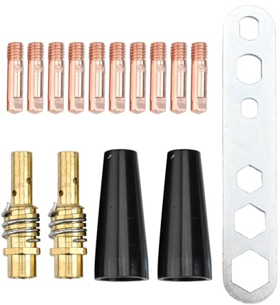 Besshepplo for 15AK Welding Accessory with 0 8mm Tips and Flux Core Nozzles for Enhanced MIG and MAG Welding Performance