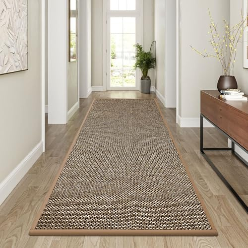 KMVIZI Tappeto Cucina Antiscivolo Lavabile, 50x180cm Tappeto Cucina Resistenti, Passatoia Assorbente in Gomma, Runner Facile da Pulire, per Sala da Bagno, Disimpegno, Pranzo, Lavanderia, Marrone