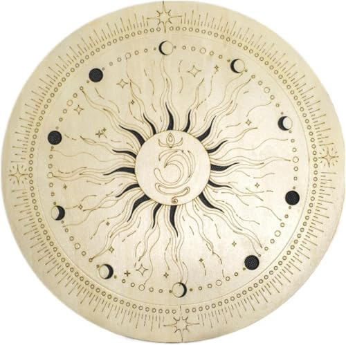 Wooden Ocean Drum, Sound Healing Wave Drum, Spiritual Music Rain Drum for Yoga Meditation, Sun and Moon Pattern, Pressure Relief Gift