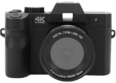 Caméra sans Miroir CheoTime 4K, caméra de Voyage compacte, Appareil Photo à Zoom Haute résolution de 32 Go 48MP pour Photographie extérieure et Enregistrement vidéo