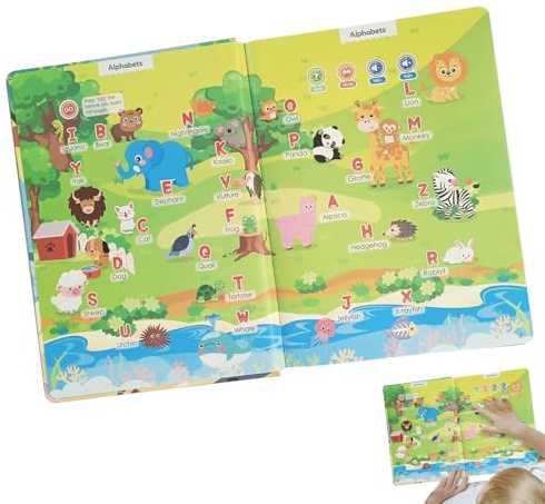 Libros Interactivos Electrónicos Educativos,Libro Para Primera Comunicación - Juguete Electrónico Interactivo 260 Palabras 14 Temas Educación Temprana Niños Niñas Preescolar Herramienta Sensorial