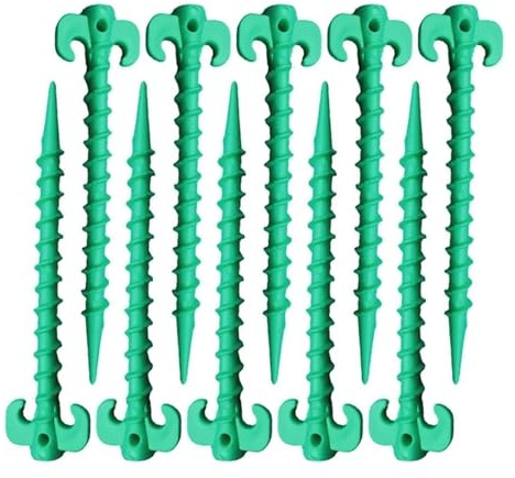 Tältpinnar i plast 30 st kraftiga tältspikar campingpinnar plastpinnar utomhusläger för fixering av regnpresenningar för camping och trädgård (grön)