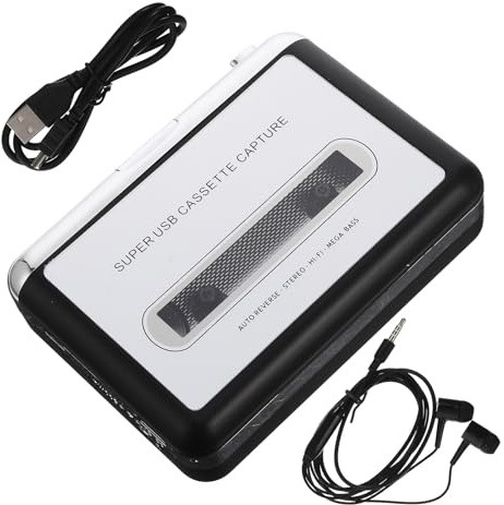 Uonlytech Convertidor de Cinta de Casete USB Portátil Alta Fidelidad sin Batería Compatible Alimentación Dc500 para Convertir Casetes a Mp3 Adecuado para Digitalizar Música y Uso