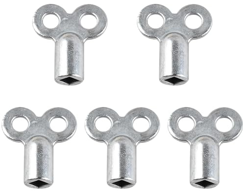 5 llaves de purga de radiador, purgador radiador calefaccio, llave cuadrada para radiado, Universal para Todos los Radiadores (plata)