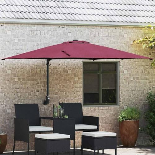 INLIFE Parasol de Jardin Rouge et Noir 248.5 x 247.5 x 160 cm-42003239