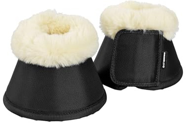 4Horses Hufglocken Soft Protect, Pferde-Hufschutz mit Teddyfell-Polsterung, robustem Außenmaterial und Klettverschluss