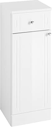 Pelipal Badezimmerschrank Quickset 955 in Weiß Hochglanz, 32,5 cm breit | Unterschrank mit 1 Drehtür, 1 Schubkasten und 1 Einlegeboden