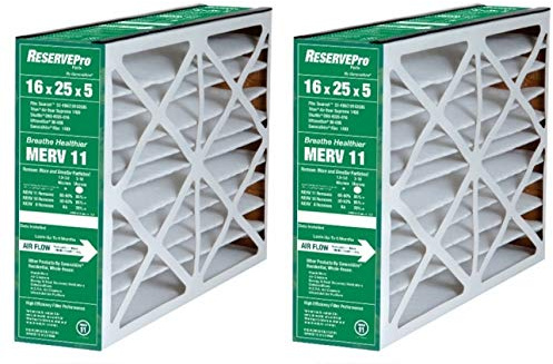 ReservePro 16x25x5 # 4511 furnace filter, Actual Size:15 5/8 x 24 3/16 x 4 15/16 Case of 2 Filters.