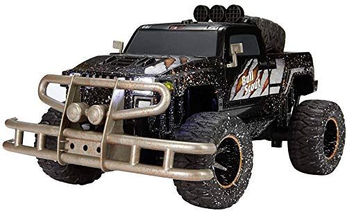 Revell 24629 RC Car-ferngesteuertes Auto mit 27 MHz Fernsteuerung, stabile Konstruktion, große Räder für Gute Geländegängigkeit, LED-Beleuchtung, Batteriebetrieben-Buggy Bull Scout, Schwarz